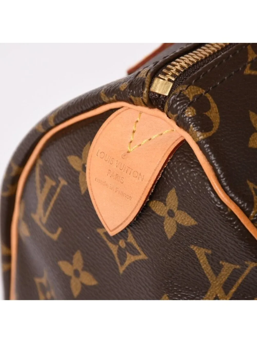 Louis Vuitton Speedy 25 Handbag Monogram Leather Brown Gold